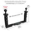 LetonPower Dual Handle Underwater Camera Tray, Aluminum Alloy Video Stabilizer Bracket with 2 Joint Arms for Camera Housing and Video Light view 3