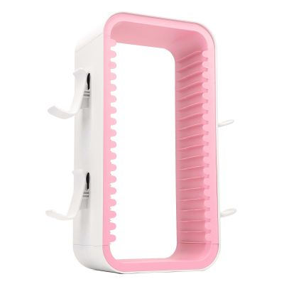 18 Slots Stylish Minimalist Design Video Game Storage Tower, Holds Game Discs for PS, with Easy Assembly & ABS Material (White Pink)