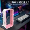18 Slots Stylish Minimalist Design Video Game Storage Tower, Holds Game Discs for PS, with Easy Assembly & ABS Material (White Pink) view 4