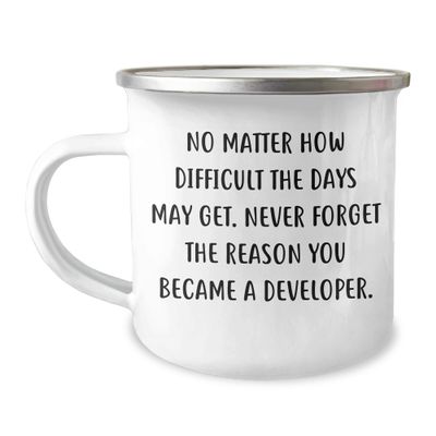 Developer Camping Mug, Inspirational Quote, Christmas Unique Gifts from Men to Developer, Gifts for Developer