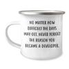 Developer Camping Mug, Inspirational Quote, Christmas Unique Gifts from Men to Developer, Gifts for Developer view 1