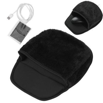 Winter Heated Pad USB Heated Computer Pad Hand Warmer Roomy Hand Warming Pad Desk Accessories for Men and Women (Black)