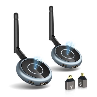 DARLYOR Wireless HDMI Transmitter and Receiver, 656FT/200M Range, 4K Decode 1080P@60Hz, Plug & Play for Multi-Room TV, Ultra-Low Lag, Support 8 RX, 5.8G/2.4G Extender for PC/Laptop/TV Box/Projector