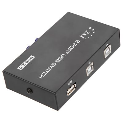 USB 2.0 Manual Switch Box for PC Printer Scanner 4 Port Data Switcher with Manual Control Ideal for Devices and Ging Connections (2-Port Manual)
