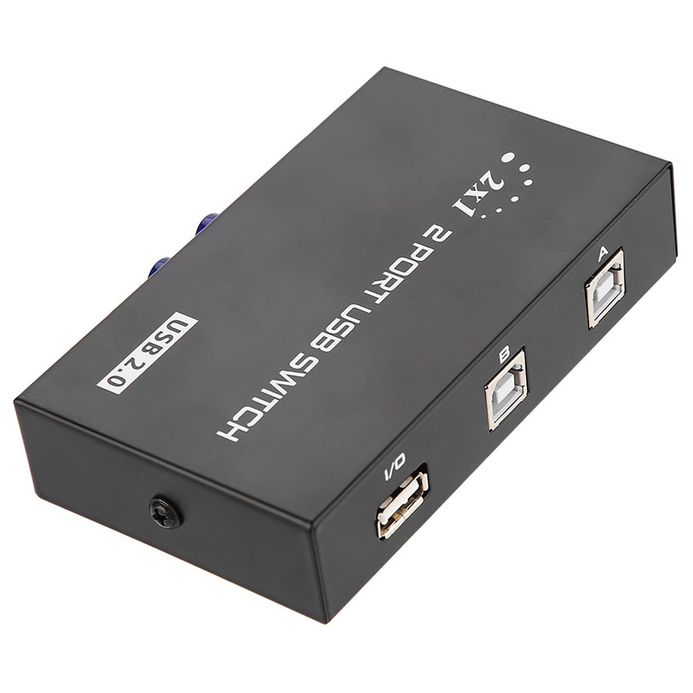 USB 2.0 Manual Switch Box for PC Printer Scanner 4 Port Data Switcher with Manual Control Ideal for Devices and Ging Connections (2-Port Manual)