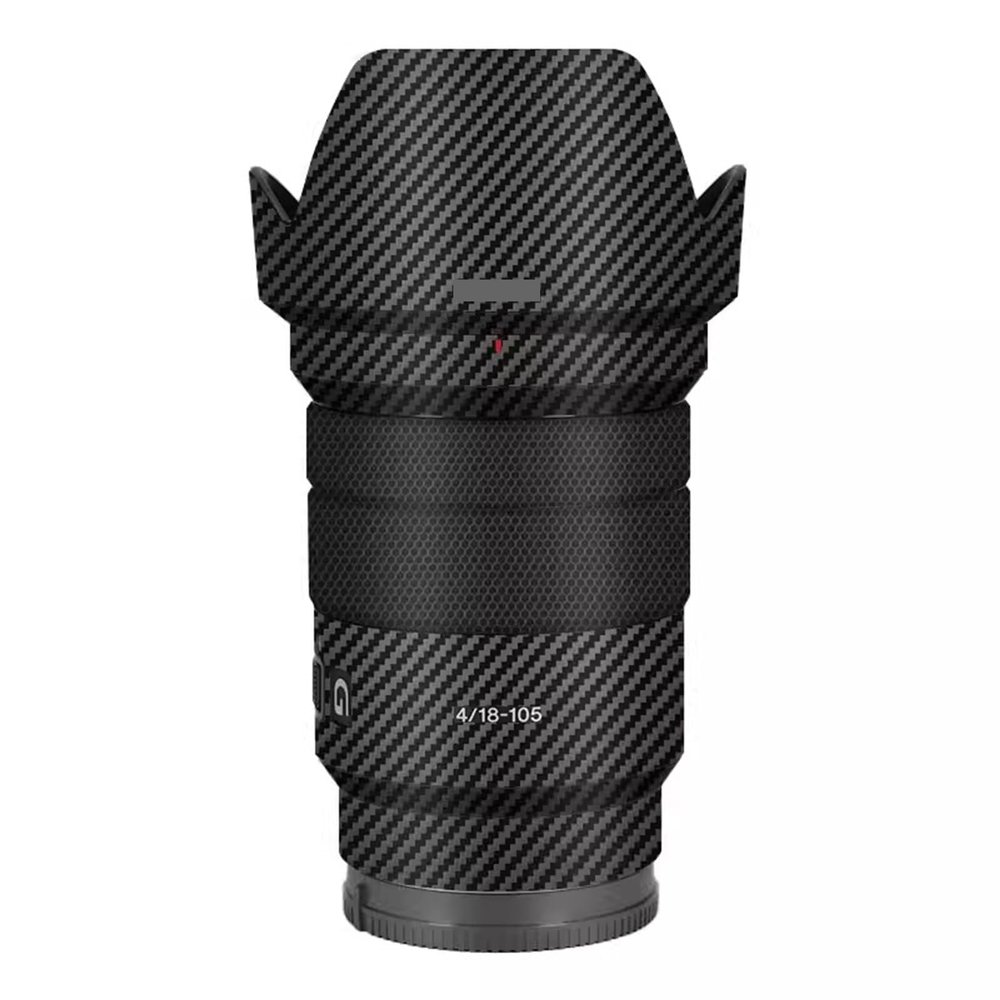 Camera Skin Wrap Lens Skins Protector for Sony E PZ 18-105mm F4 G OSS Anti-Scratch Coat Wrap Cover Sticker 4/18-105 4(Carbon Fiber Black)