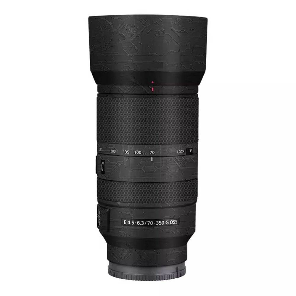 Lens Skin Vinyl Wrap Film for Sony E 70-350mm f/4.5-6.3 G OSS Camera Protective Sticker Protector Coat Photography Accessories E 4.5-6.3/70-350 G OSS 70-350 4.5-6.3(Circuit Black)