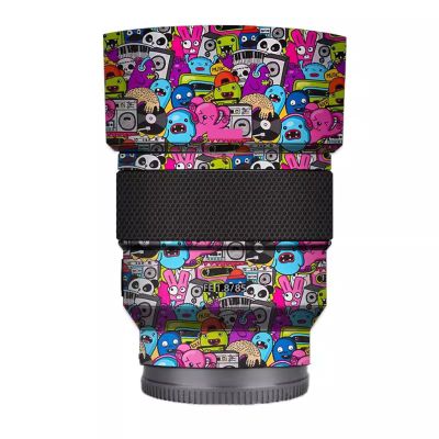 Camera Lens Sticker for Sony FE 85mm F1.8 Coat Wrap Protective Film Body Protector Decal Skin FE 1.8/85 85 1.8(Graffiti Pink)