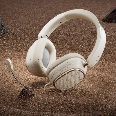 AYI Premium Active Noise Cancellation Bluetooth Headset Over Ear Headphones with Detachable Microphone HiFi Stereo Sound Rechargeable Game Headphone Compatible with Smartphone/TV/pad/Laptop-Khaki