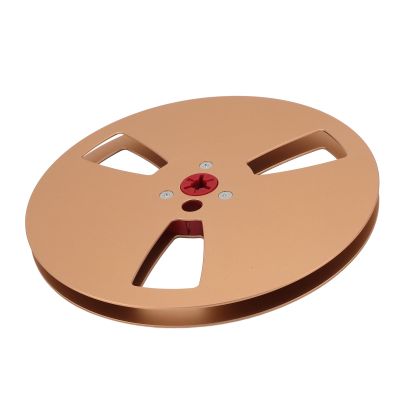 1/4 7 Inch Empty Tape Reel, Aluminum Alloy Takeup Reel, for Reel to Reel Recorders, Universal Open Reel Sound Tape Empty Reel (Gold)