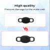 2 Pack for Tile by Life360 Sticker (2024) - Small Bluetooth Tracker Case,Shockproof, BOVUGAC Collar Model with 2 cm Cut-Out Silicone Case Cover for Tile Sticker (2024) for Pets-Black view 3