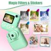 Instant Print Camera for Kids, Christmas Birthday Gifts for Kids Ages 3-12, 16X Zoom,1080P Vedio Selfie Digital Camera,Toddler Portable Toy for Girls and Boys with 32GB TF Card (Green) view 3
