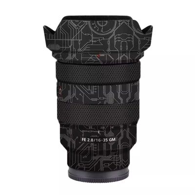Anti-Scratch Camera Lens Sticker Coat Wrap Protective Film Body Protector Skin Cover for Sony FE16-35mm F2.8 GM FE 2.8/16-35 GM 2.8(Circuit Titanium)