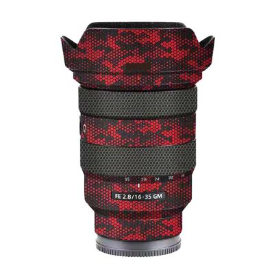 Anti-Scratch Camera Lens Sticker Coat Wrap Protective Film Body Protector Skin Cover for Sony FE16-35mm F2.8 GM FE 2.8/16-35 GM 2.8(Mamba Red)