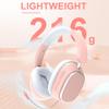 AYI Premium Active Noise Cancellation Bluetooth Headset Over Ear Headphones with Detachable Microphone HiFi Stereo Sound Rechargeable Game Headphone Compatible with Smartphone/TV/pad/Laptop-Pink view 3