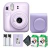 Fujifilm Instax Mini 12 Instant Camera Lilac Purple Bundle with Fuji Instax Mini Film Value Pack (40 Sheets) + Protective Carrying Case + Photo Album + Microfiber Cleaning Cloth view 1