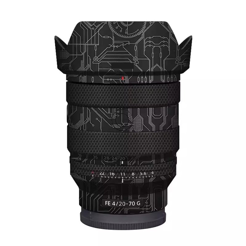 Camera Lens Protector Coat Protective Film Body Vinly Wrap Skin Premium Sticker for Sony FE 20-70mm F4 G Photography Decal FE 4/20-70 G 4(Circuit Titanium)