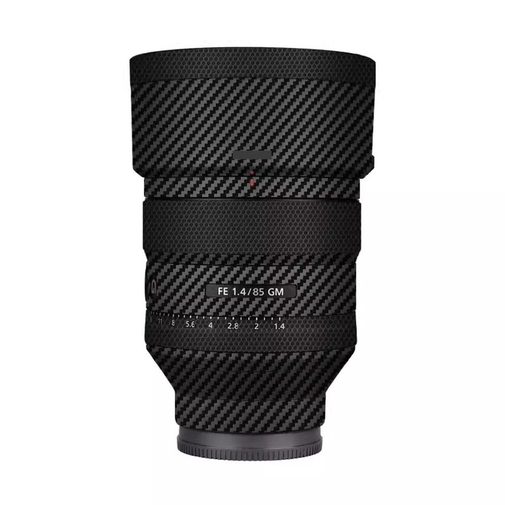 Anti-Scratch Camera Lens Sticker Coat for Sony FE 85mm F1.4 GM Vinyl Wrap Protective Film Body Protector Skin FE 1.4/85 GM 85 1.4(Carbon Fiber Black)