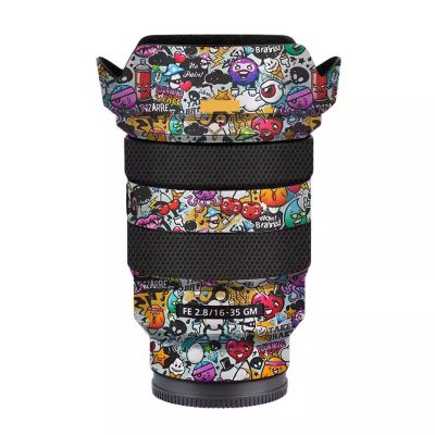 Anti-Scratch Camera Lens Sticker Coat Wrap Protective Film Body Protector Skin Cover for Sony FE16-35mm F2.8 GM FE 2.8/16-35 GM 2.8(Graffiti White)