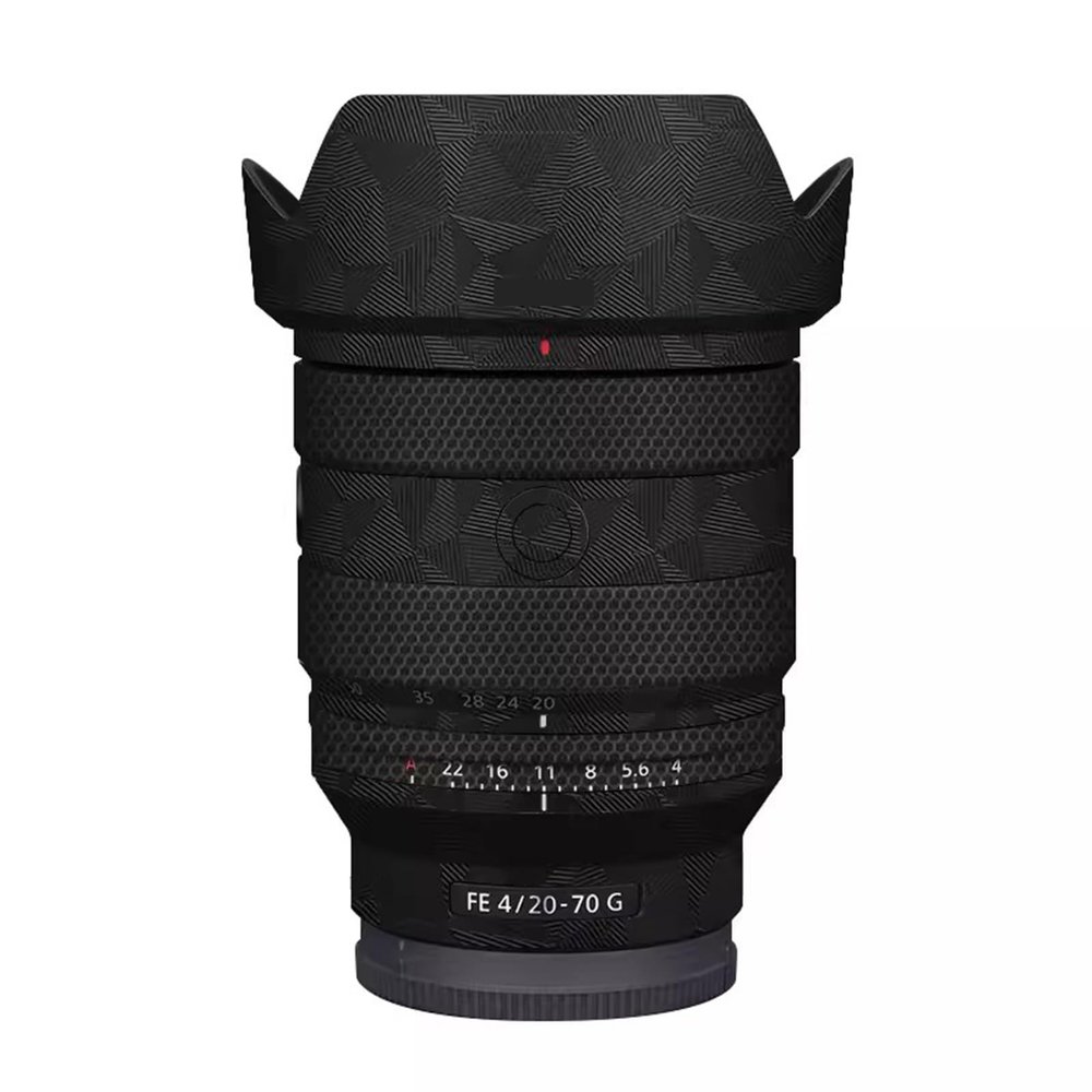 Camera Lens Protector Coat Protective Film Body Vinly Wrap Skin Premium Sticker for Sony FE 20-70mm F4 G Photography Decal FE 4/20-70 G 4(Triangle Black)