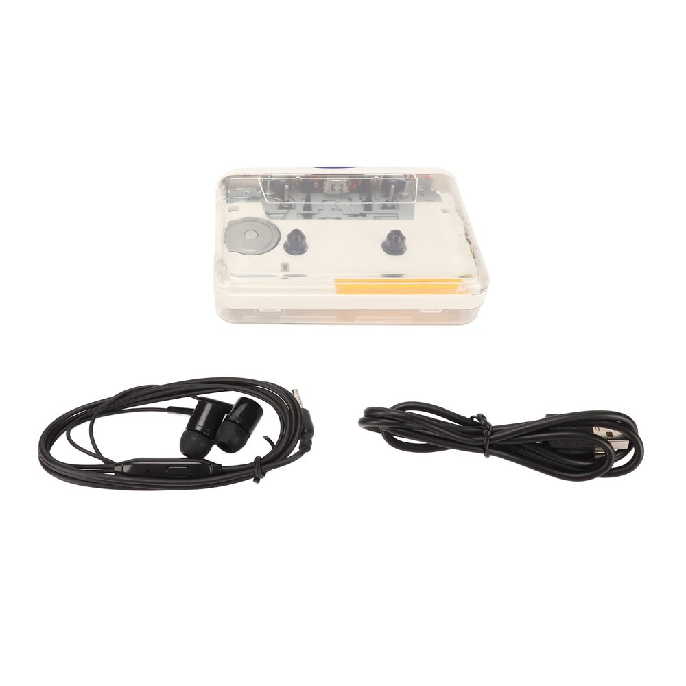 Cassette to MP3 Converter Portable HiFi Stereo Sound Retro Innovative Colorful Buttons Tape Player White for Music Enthusiasts