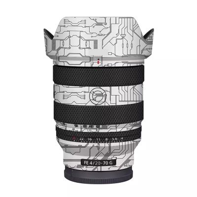 Camera Lens Protector Coat Protective Film Body Vinly Wrap Skin Premium Sticker for Sony FE 20-70mm F4 G Photography Decal FE 4/20-70 G 4(Circuit White)