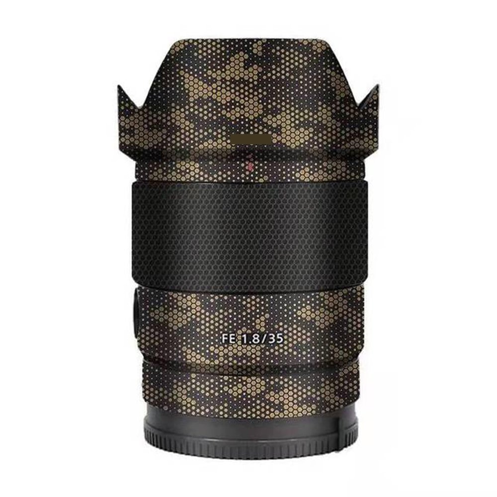 Lens Cap Skin for Sony FE 35mm F1.8 Anti-Scratch Camera Sticker Protective Wrap Film Body Protector Decal FE 1.8/35 35 1.8(Mamba Gold)