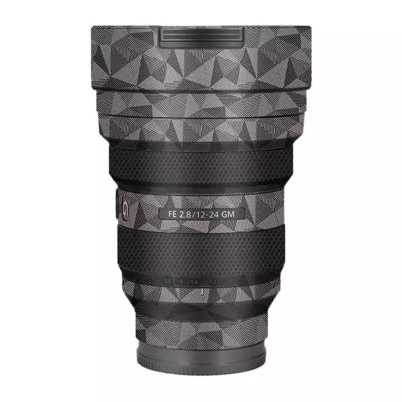 Camera Lens Skin Anti-Scratch Sticker Coat Vinly Protective Film for Sony FE 12-24mm F2.8 GM Body Protector Decals Cover FE 2.8/12-24 GM 2.8(Triangle Titanium)