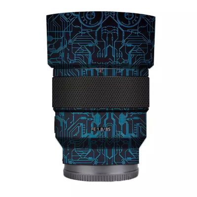 Camera Lens Sticker for Sony FE 85mm F1.8 Coat Wrap Protective Film Body Protector Decal Skin FE 1.8/85 85 1.8(Circuit Blue)