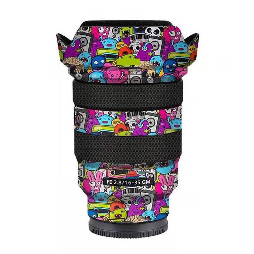 Anti-Scratch Camera Lens Sticker Coat Wrap Protective Film Body Protector Skin Cover for Sony FE16-35mm F2.8 GM FE 2.8/16-35 GM 2.8(Graffiti Pink)