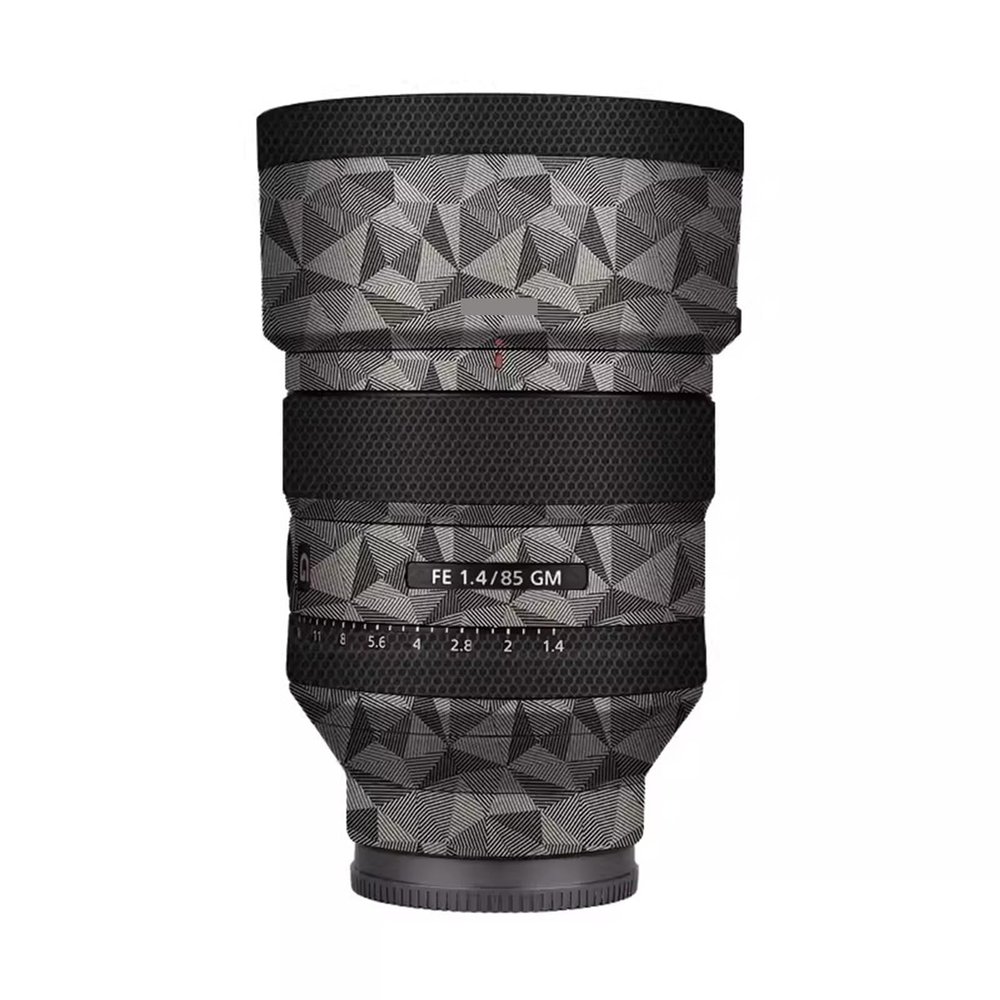 Anti-Scratch Camera Lens Sticker Coat for Sony FE 85mm F1.4 GM Vinyl Wrap Protective Film Body Protector Skin FE 1.4/85 GM 85 1.4(Triangle Titanium)