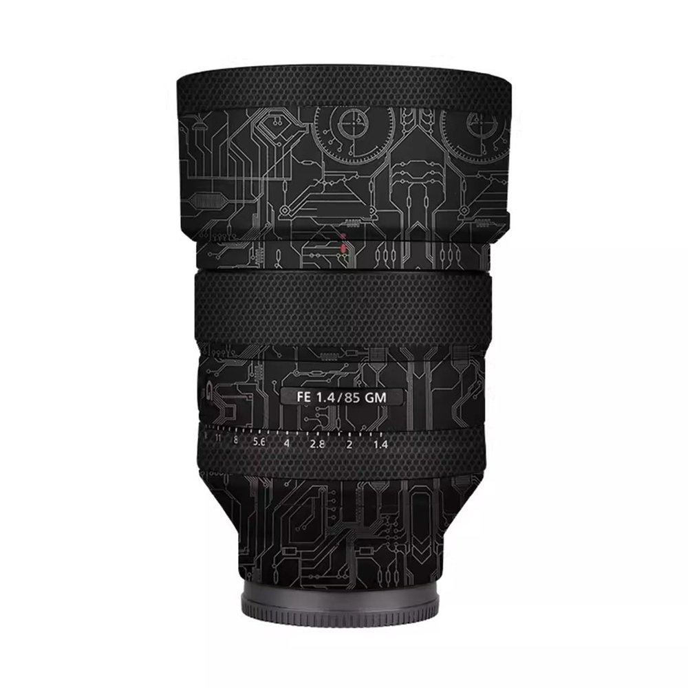 Anti-Scratch Camera Lens Sticker Coat for Sony FE 85mm F1.4 GM Vinyl Wrap Protective Film Body Protector Skin FE 1.4/85 GM 85 1.4(Circuit Titanium)