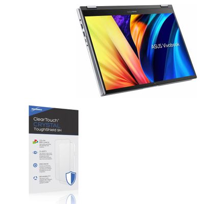 BoxWave Screen Protector Compatible with ASUS Vivobook S 14 Flip (TP3402) - ClearTouch Crystal ToughShield 9H (2-Pack), Clear 9H Tough Flexible Film Screen Protector