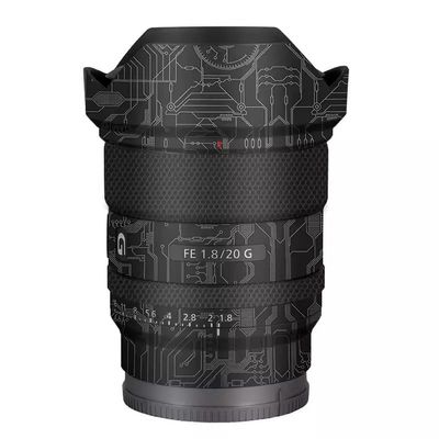 for Sony FE 20mm F1.8 G Decal Skin Vinyl Wrap Film Camera Lens Body Protective Sticker Protector Coat FE 1.8/20 G 20 1.8(Circuit Titanium)