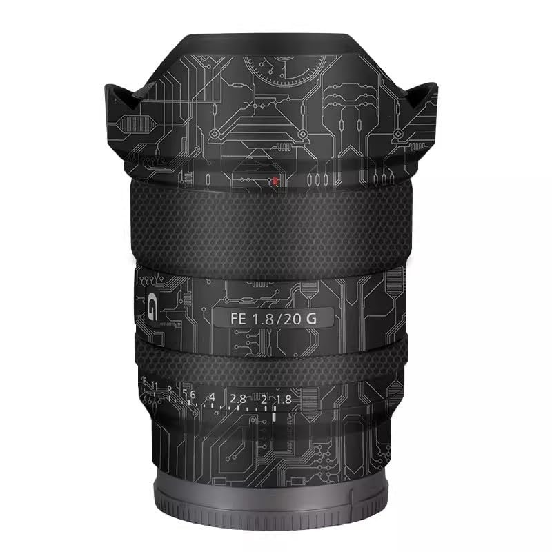 for Sony FE 20mm F1.8 G Decal Skin Vinyl Wrap Film Camera Lens Body Protective Sticker Protector Coat FE 1.8/20 G 20 1.8(Circuit Titanium)