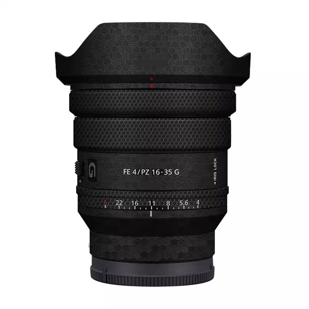 Anti-Scratch Camera Lens Sticker Coat Wrap Protective Film Body Protector for Sony FE PZ 16-35mm F4 G Skin Cover Decals Cost FE 4/PZ 16-35 G 4(Honeycomb Black)