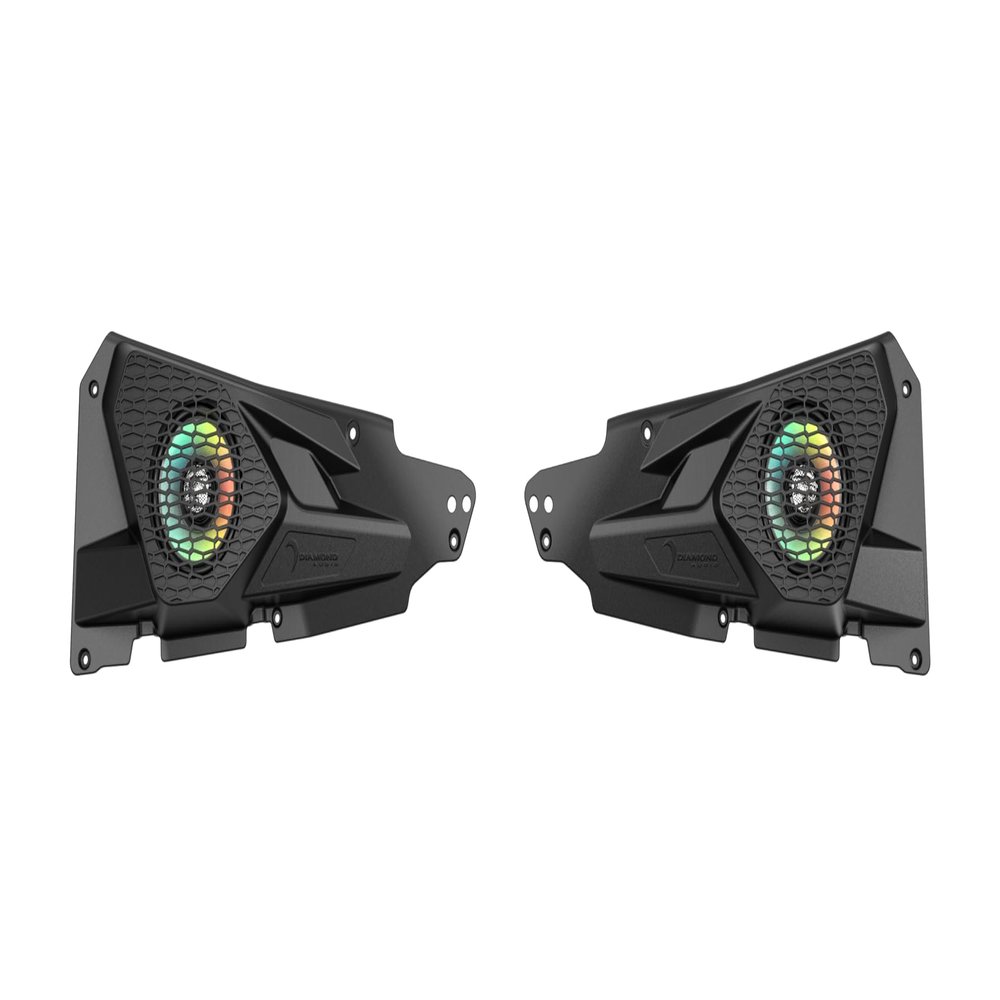 Diamond Audio 2014-2022 Polaris RZR Front Left and Right Speakers Kit - 6.5" 2-Way Power Sports All Weather Coaxial Speakers with LED Lighting with (HXM65F4)