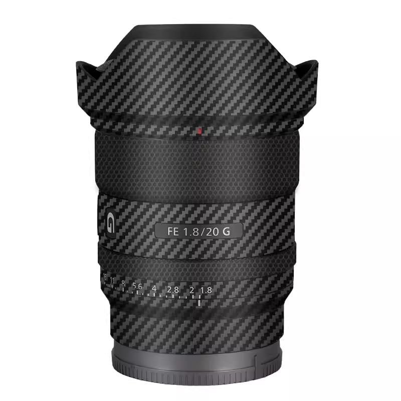 for Sony FE 20mm F1.8 G Decal Skin Vinyl Wrap Film Camera Lens Body Protective Sticker Protector Coat FE 1.8/20 G 20 1.8(Carbon Fiber Black)