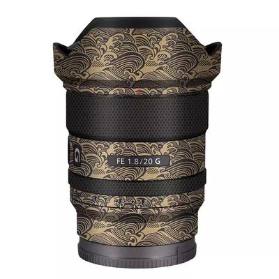 for Sony FE 20mm F1.8 G Decal Skin Vinyl Wrap Film Camera Lens Body Protective Sticker Protector Coat FE 1.8/20 G 20 1.8(Wave Gold)