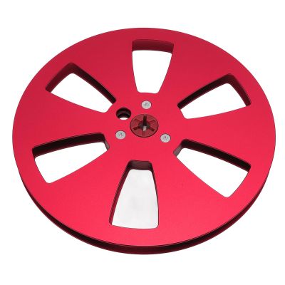 1/4 7 Inch Empty Tape Reel, 6 Holes Universal Open Reel Sound Tape Empty Reel, Aluminum Alloy Recording Take Up Reel to Reel Small Hub Empty Take Up Reel to Reel for TEAC (Red)
