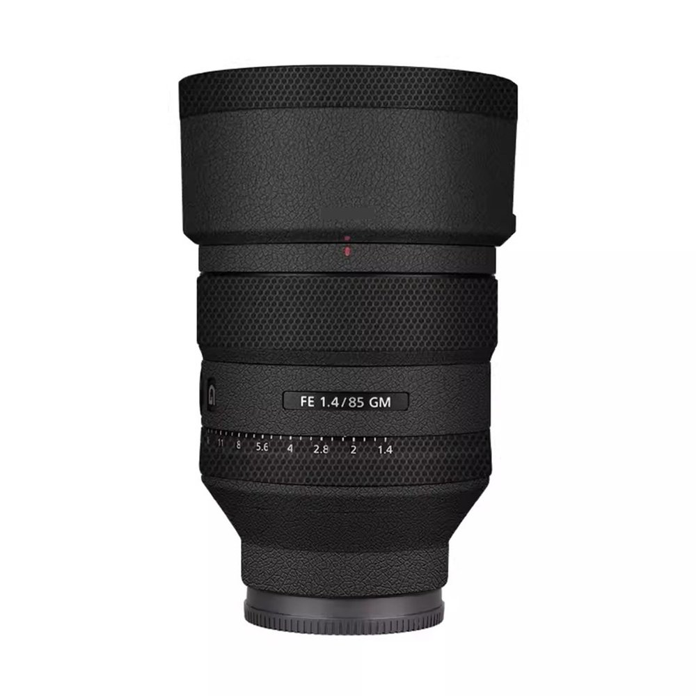 Anti-Scratch Camera Lens Sticker Coat for Sony FE 85mm F1.4 GM Vinyl Wrap Protective Film Body Protector Skin FE 1.4/85 GM 85 1.4(Leather Black)