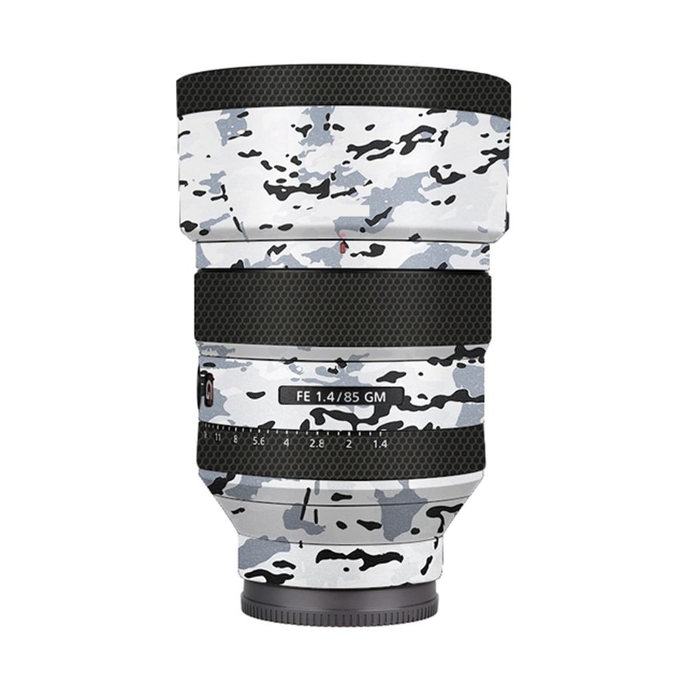 Anti-Scratch Camera Lens Sticker Coat for Sony FE 85mm F1.4 GM Vinyl Wrap Protective Film Body Protector Skin FE 1.4/85 GM 85 1.4(Snow Camouflage)