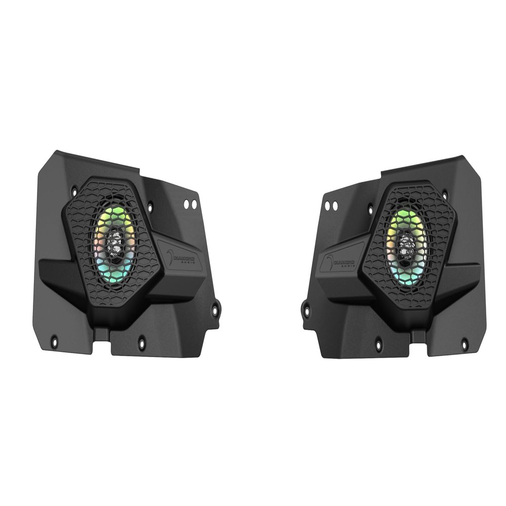 Diamond Audio 2014-2022 Polaris RZR Rear Speakers Kit - 6.5" 2-Way Power Sports All Weather Coaxial Speakers with LED Lighting with (HXM65F4)