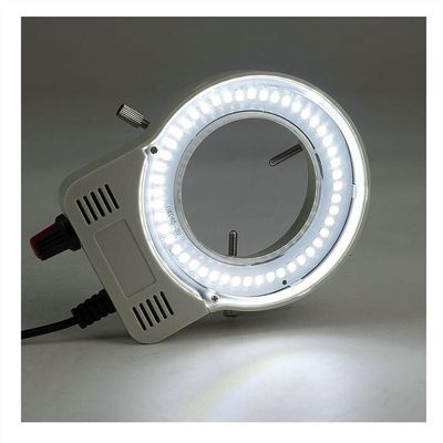 Lab Microscope Accessories Stereo Microscope Fluorescent Ring Light-Microscope USB LED Ring Light Brightness Adjustable Stereo Microscope Parts Ring Lamp for 58-65mm Interface(White)