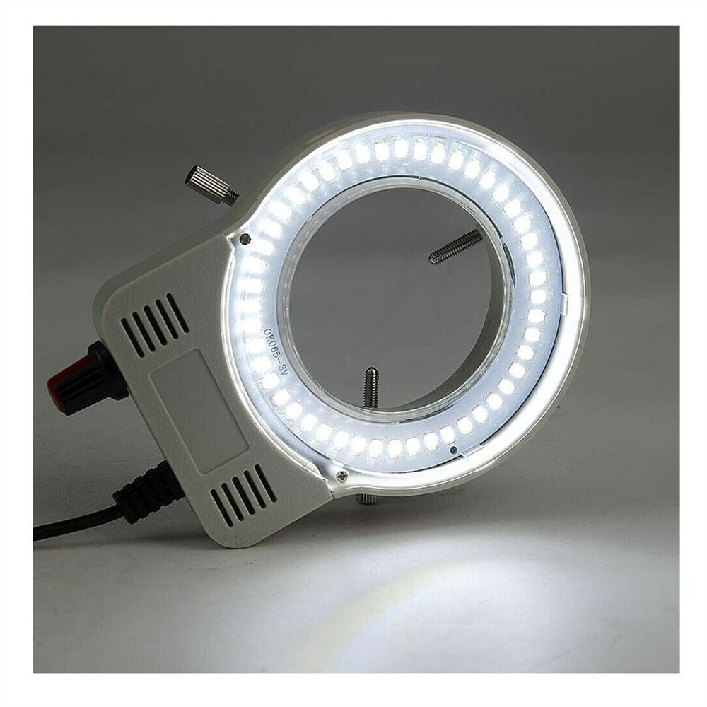 Lab Microscope Accessories Stereo Microscope Fluorescent Ring Light-Microscope USB LED Ring Light Brightness Adjustable Stereo Microscope Parts Ring Lamp for 58-65mm Interface(White)