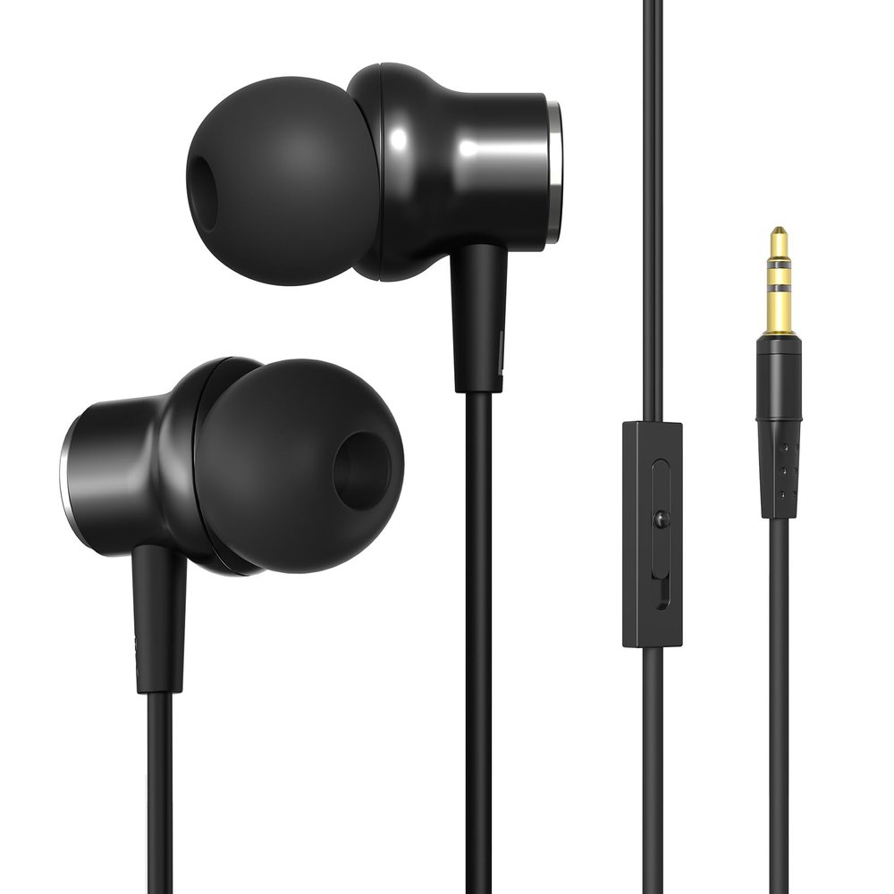 100SEASHELL Wired Headphones Extra Long Cord Earbuds Without Mic Long Cord Length Tv Earphones with Volume Control (Black 9.8FT)