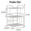 AV Media Stand, 2/3 Tier CD Player Stand, Metal Media Cart, Open Storage Audio Rack for Living Room, Office, Theater, Recording Studio(Black,White,Blue)(Black,3tier) view 2