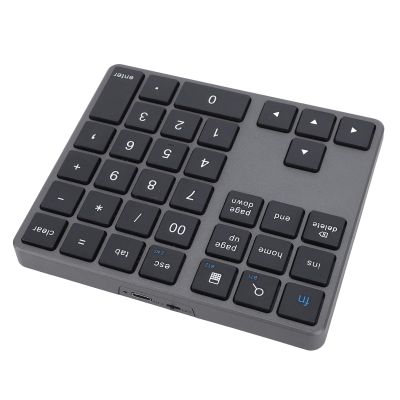 Yunseity BT Numeric Keyboard, 35 Keys Cordless Number Keypad for for Android Smartphone Laptop Desktop Tablet OS X Pro Air, ABS Scissor Key, Type C Charging, 10m Operating