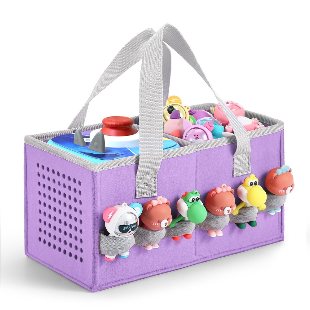 Seracle Carrying Case Travel Felt Bag Compatible with Toniebox 1/2 Audio Player Starter Set and Tonies Figurine (Lilac)