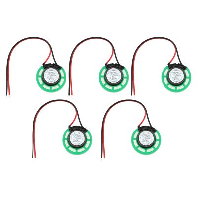 eMagTech 5Pcs Mini Speaker Toy Magnetic Speaker Internal Replacement Speaker 8 Ohm 0.5W for DIY Electronics Games 26mm Cable Length 100mm Green